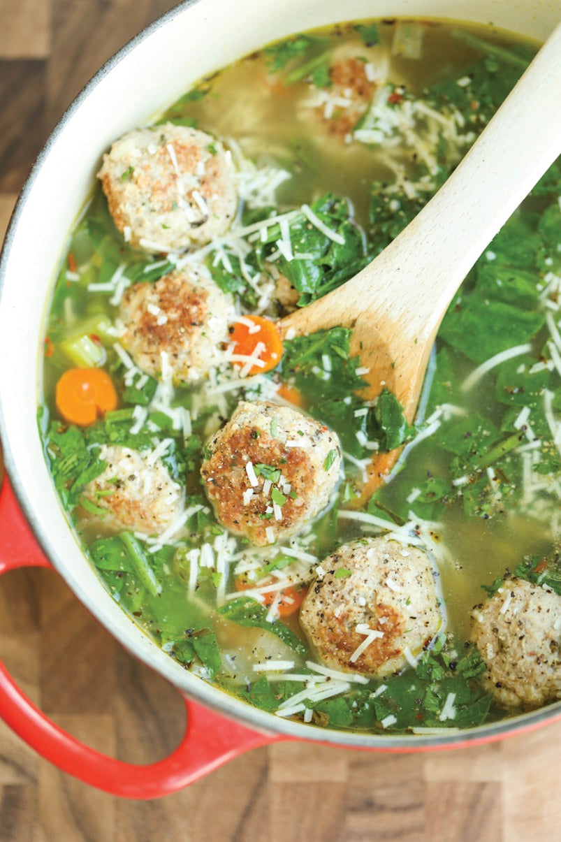 Turkey Meatball Soup with Arugula - Large