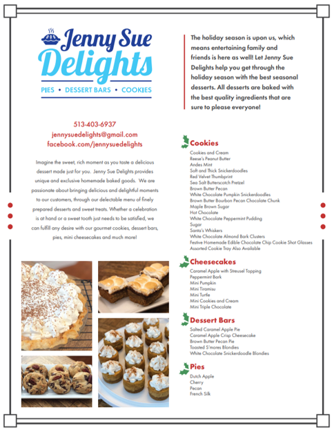 Jenny Sue Delights - Holiday Offerings