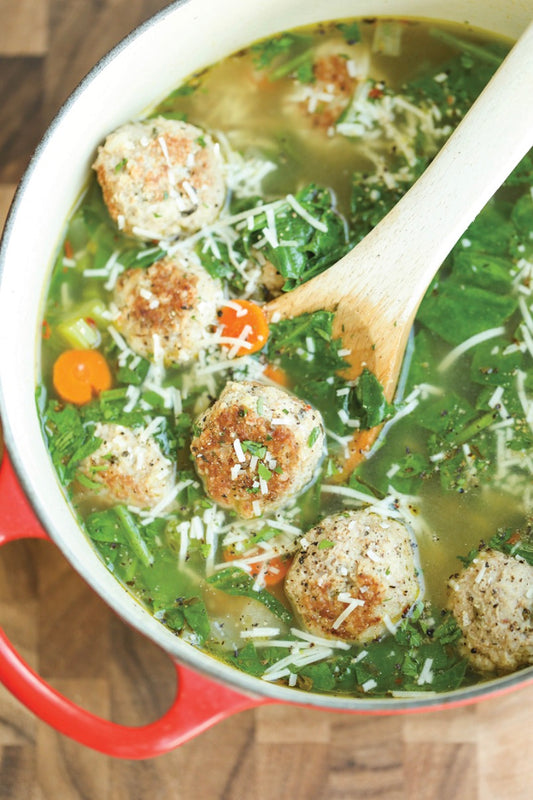 Week 145: Turkey Meatball Soup with Arugula